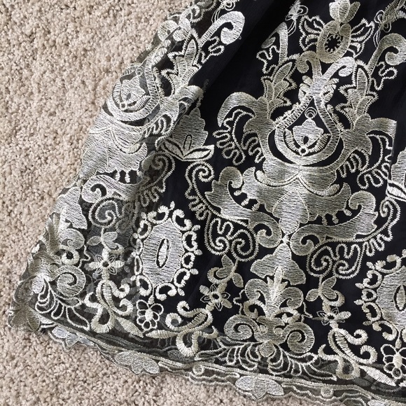 NWT Brocade Dress with Sheer Accents - Picture 3 of 5